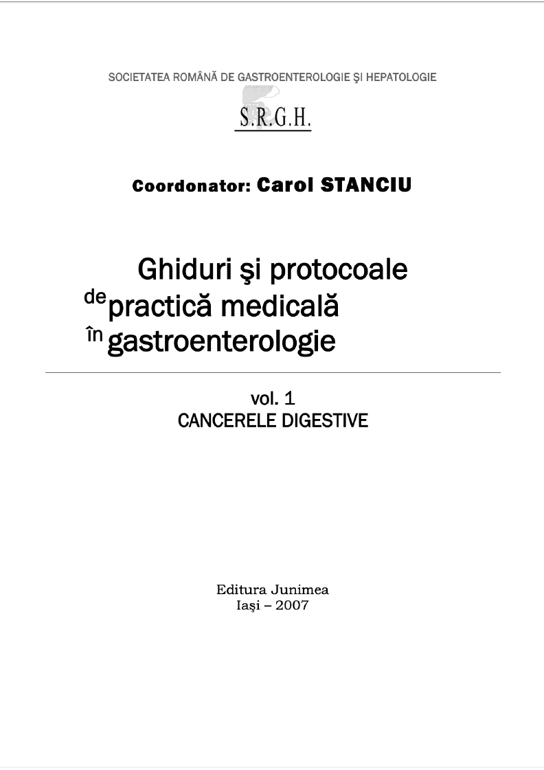 Ghiduri şi protocoale de practică medicală în gastroenterologie: cancerele digestive